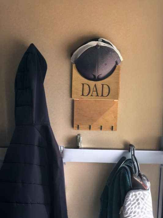 Wooden Hat Rack w/ key chain Holder (optional)