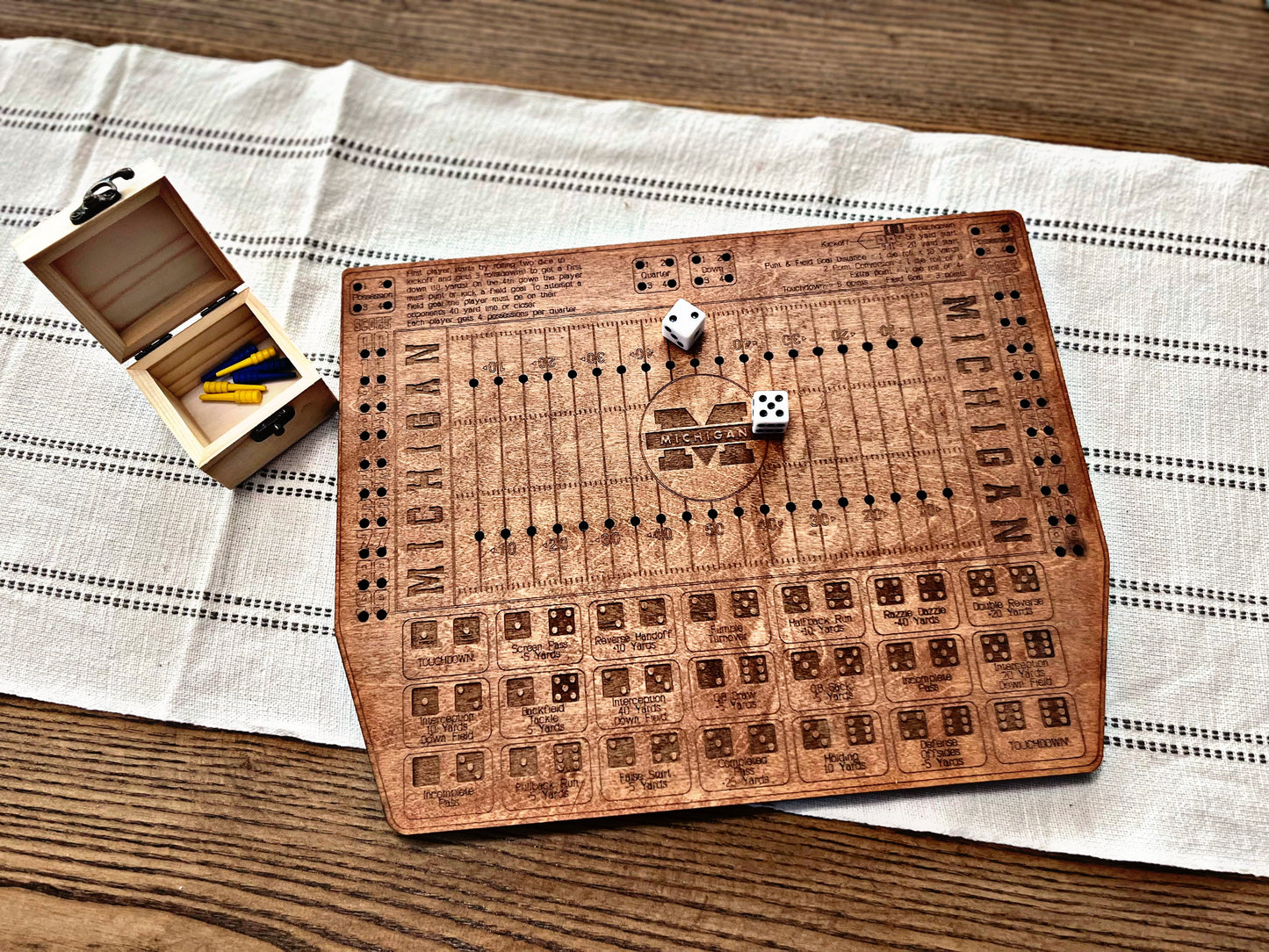 Custom Sports Dice Game - Baseball or Football